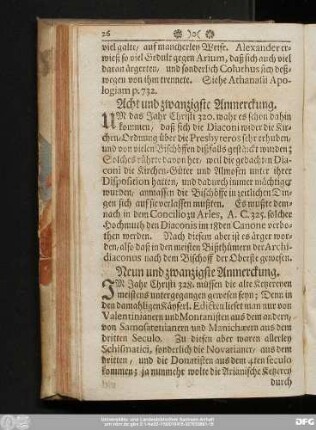 Neun und zwanzigste Anmerckung.