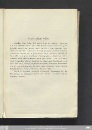 Curriculum vitae.