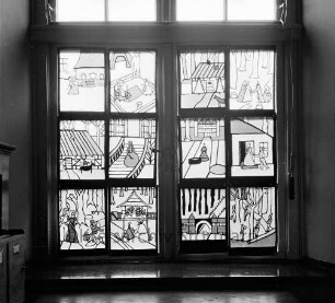 Klaus-Groth-Schule: Königsberger Straße: Fenstertransparente mit vorweihnachtlichen Motiven
