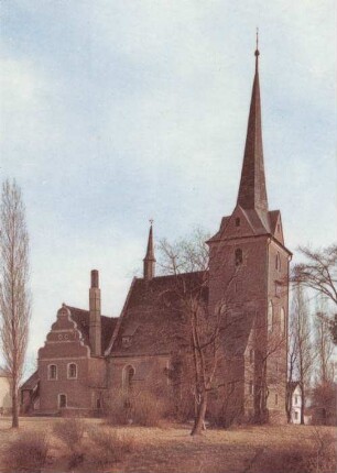 Leipzig-Wahren: Gnadenkirche ; Nordansicht ; Ziegelbau Ende 13 Jh. ; Renaissanceanbau 16 Jh., 1958 restauriert