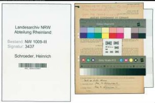 Entnazifizierung Heinrich Schroeder , geb. 24.09.1903 (Kaufmann)