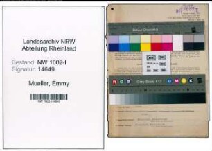 Entnazifizierung Emmy Mueller, geb. 19.02.1898 (Angest.)
