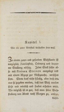 Kapitel I. Wie ein guter Viehstall beschaffen seyn muß