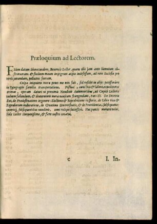 Praeloquium ad Lectorem.