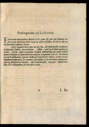 Praeloquium ad Lectorem.