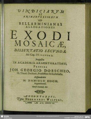 Dissertatio Secunda
