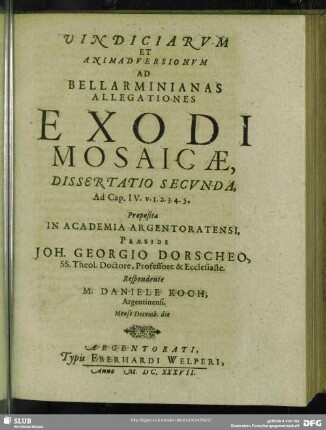 Dissertatio Secunda