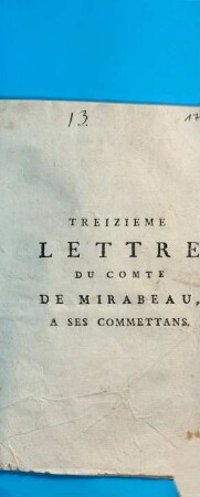 Lettre du Comte de Mirabeau, à ses commettans, 13. 23, 24, 25 juin