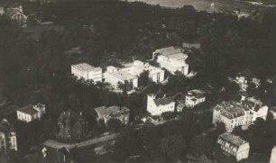Leipzig. Max-Klinger-Schule am Palmengarten. Luftaufnahme.