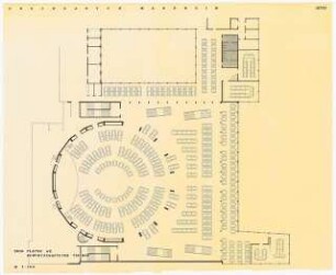Rosengarten, Mannheim Kongresszentrum: Tischplan 1:100 (Lichtpause von Inv.Nr. 35679)