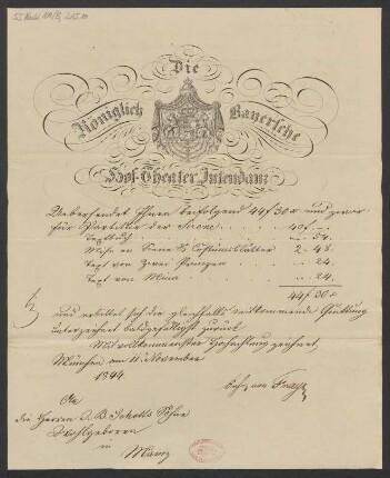 Brief an B. Schott's Söhne : 11.11.1844