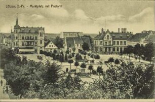Lötzen, O.-Pr. - Marktplatz mit Postamt