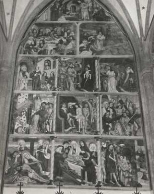 Passion Christi : Passion Christi. Fresko (1488; Simon von Taisten). Obermauern, Pfarrkirche