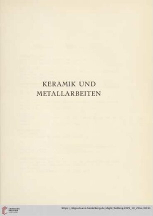 Keramik und Metallarbeiten (Nr.1-112)