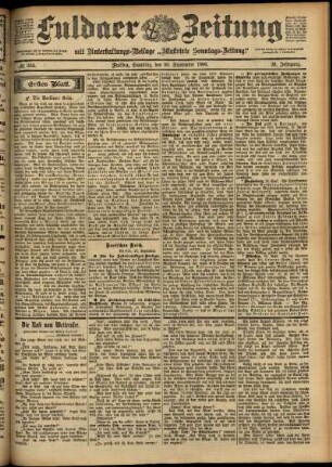 Erste Ausgabe vom Samstag, den 30. September 1899.