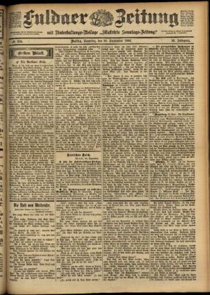 Erste Ausgabe vom Samstag, den 30. September 1899.