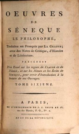 Oeuvres De Séneque Le Philosophe, 6