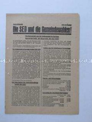 Sonderdruck der SED Zwickau zu den Gemeindewahlen 1946