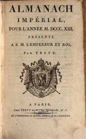 Almanach impérial : annuaire. 1813