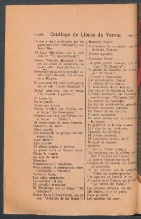 Catálogo de Libros de Versos
