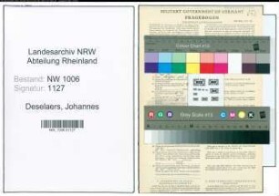 Entnazifizierung Johannes Deselaers , geb. 02.02.1885 (Landwirt)