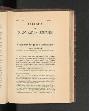 L'Organisation Juridique De La Somalie Italienne.