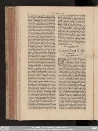Eiusdem beati Anselmi Liber Contra Insipientem incip[...].
