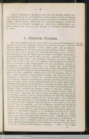V. Körperliche Erziehung