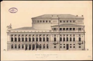 Theater-Entwürfe: Schauspielhaus: Seitenansicht 1:200