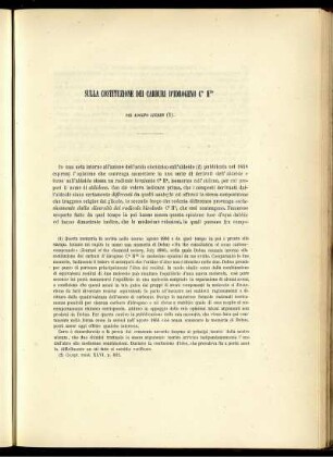Sulla Costituzione Dei Carburi D' Idrogeno C