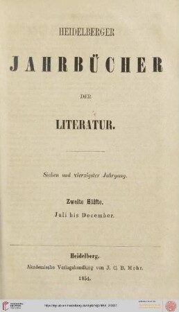 47,2: Heidelberger Jahrbücher der Literatur
