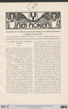 8. Heft, Mai 1914
