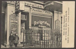 Ansichtskarte "Restauration zum Fürstenberger", Gneisenaustraße 56