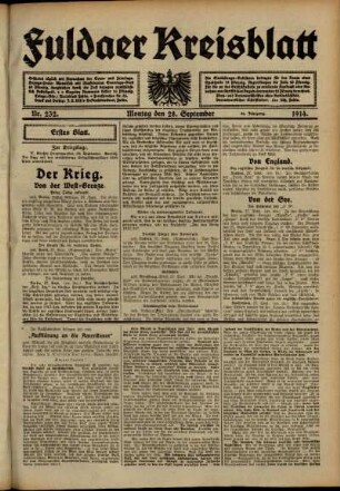 Ausgabe vom Montag, den 28. September 1914.