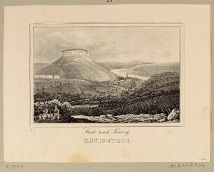 Die Stadt und die Festung Königstein in der Sächsischen Schweiz von Osten