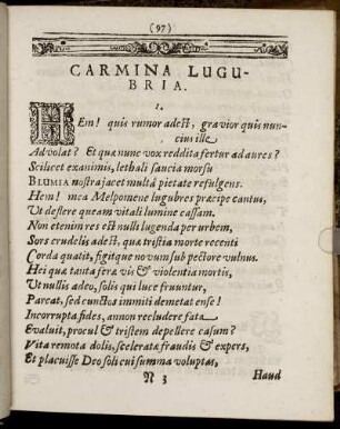 Carmina Lugubria.