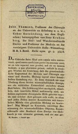 Historisch-kritische Zeitschrift der neuesten teutschen Medicin und Chirurgie : eine Quartalschr., bearb. von e. Gesellschaft gelehrter u. praktischer Ärzte. 1. 1821, 2