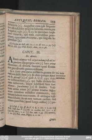 Caput. III. De Armis.