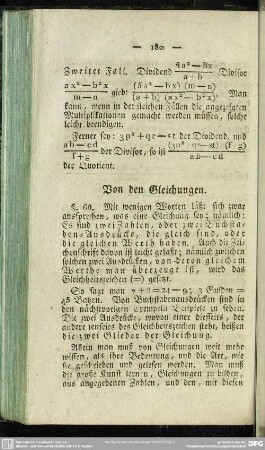 Von den Gleichungen