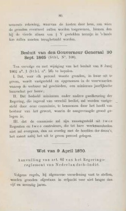 Besluit van den gouverneur generaal 30 sept. 1865