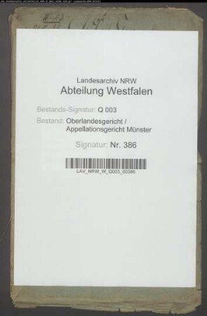 Die münstersche Leibeigentumsordnung. Bd. I: Akten des weltlichen Hofgerichts 1804