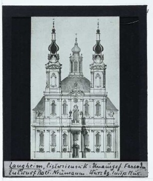 Lichtenfels, Zisterzienserkloster Langheim,Neumann, Entwurf für die Zisterzienser-Klosterkirche Langheim (Würzburg MFM Eckert 108)