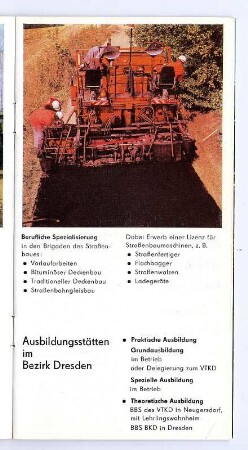 Prospekt: VEB Verkehrs- und Tiefbaukombinat Dresden