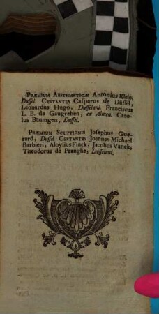 Nomina discipulorum, qui sub finem anni scholastici ... in Electorali Gymnasio Dusselano bene meriti praemia reportarunt. 1788, 1788