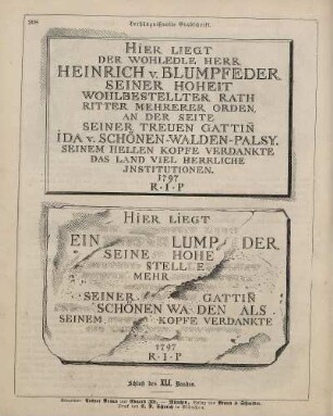 "Verhängnißvolle Grabschrift"