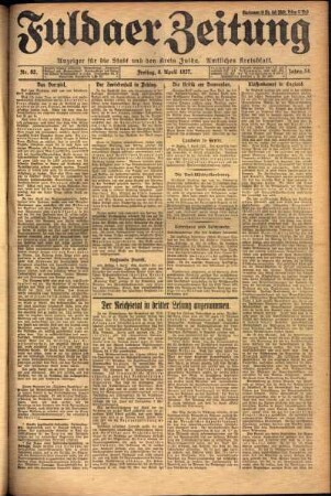 Ausgabe vom Freitag, den 08. April 1927.