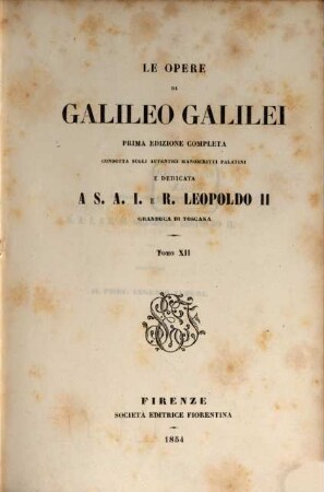 Le opere di Galileo Galilei. 12