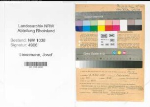 Entnazifizierung Josef Linnemann , geb. 08.03.1897 (Postbeamter)