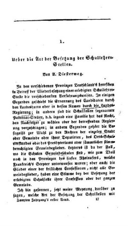 Ueber die Art der Besetzung der Schullehrer-Stellen