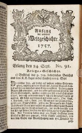 No. 91. Erlang den 24 Sept. 1757.